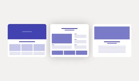 Three prototypes for different content templates